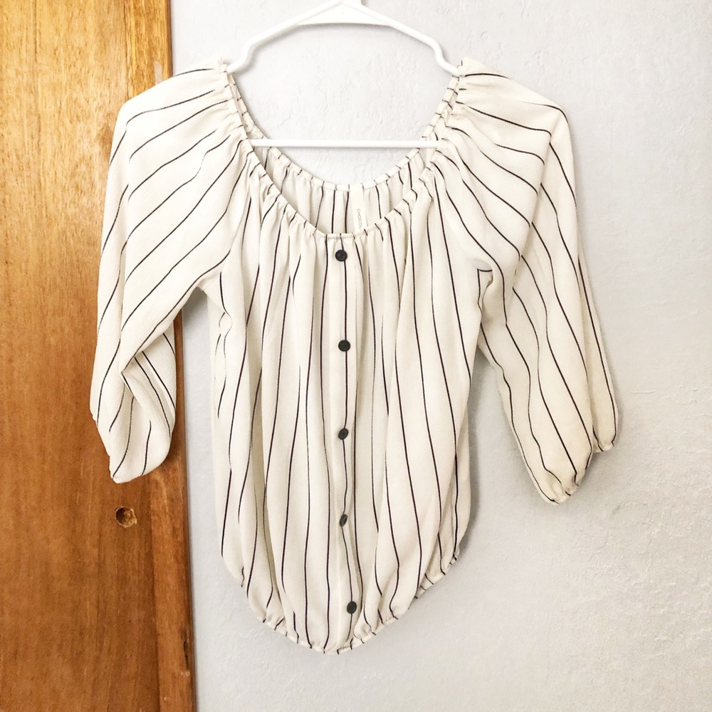 Chocolate off the shoulder top